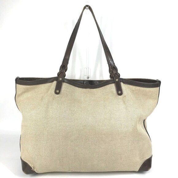 GUCCI 247207 With porch logo Tote Bag Shoulder Bag Leather/Canvas Beige/Brown - Picture 3 of 13